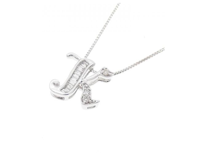Autre Marque Initial K Diamant-Halskette aus Weißgold Au750 Silber - Ansicht 3