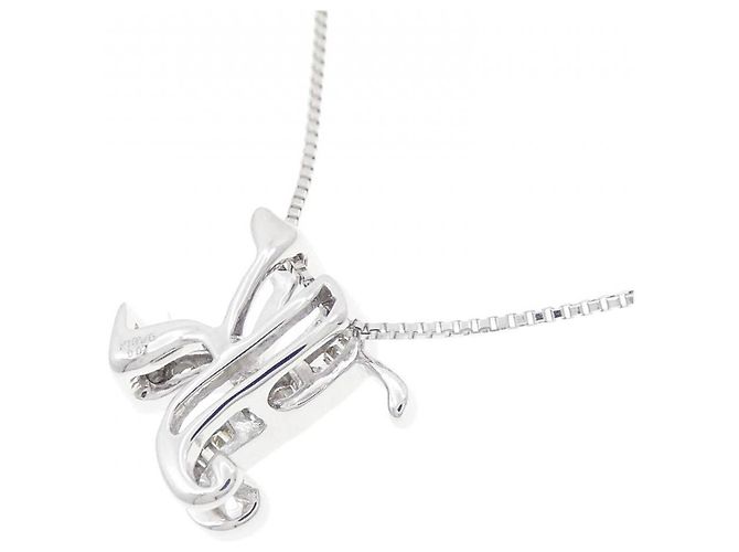 Autre Marque Initial K Diamant-Halskette aus Weißgold Au750 Silber - Ansicht 4