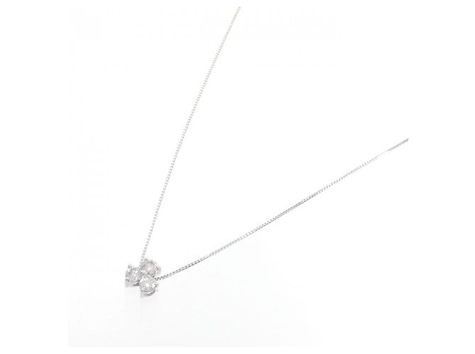 Autre Marque Collana con diamanti a tre pietre in oro bianco Au750 - vista 2