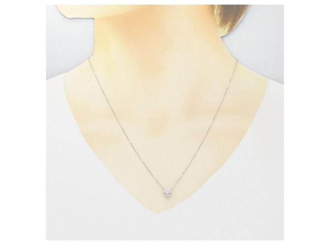 Autre Marque Collana con diamanti a tre pietre in oro bianco Au750 - vista 6