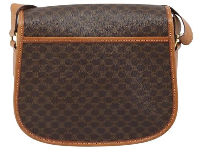 Céline Celine Vintage Macadam Canvas and Leather Marrone - vista 2