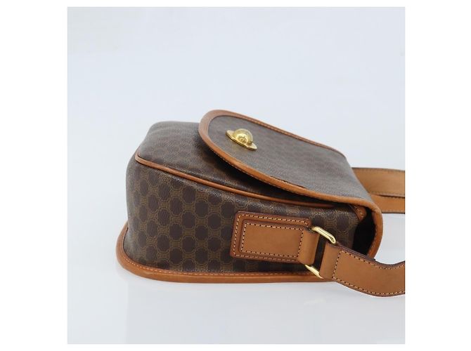 Céline Celine Vintage Macadam Canvas and Leather Marrone - vista 3