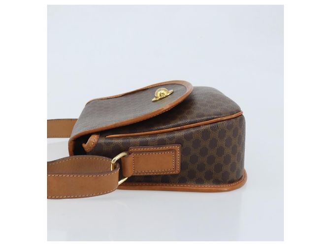 Céline Celine Vintage Macadam Canvas and Leather Marrone - vista 4