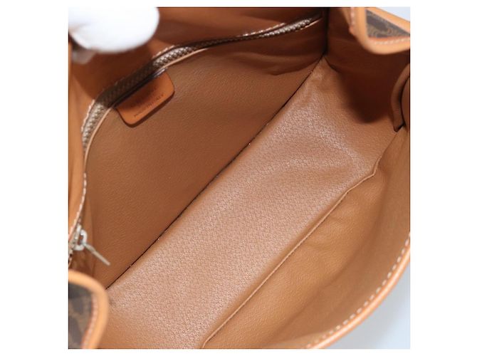 Céline Celine Vintage Macadam Canvas and Leather Marrone - vista 5