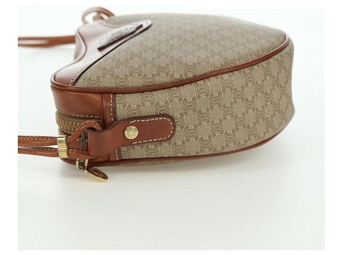 Céline Celine Vintage Macadam Canvas and Leather Beige - vista 3