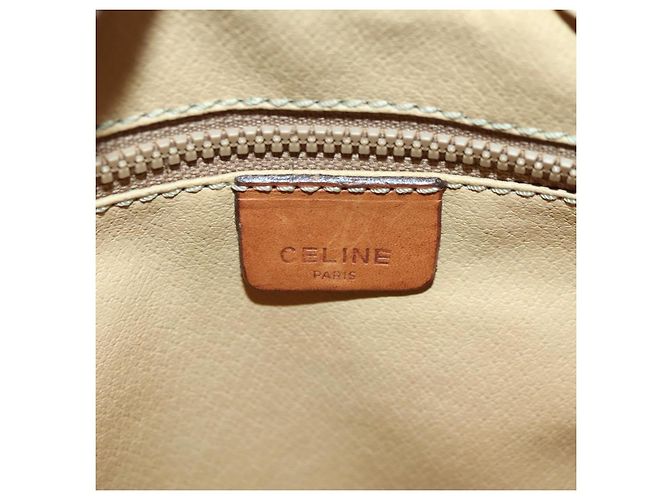 Céline Celine Vintage Macadam Canvas and Leather Beige - vista 6