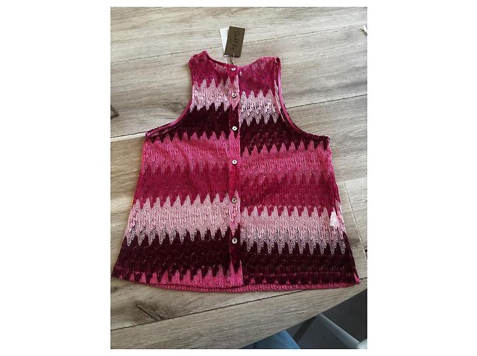 Autre Marque Top de encaje rosa y burdeos Multicolor - vista 2