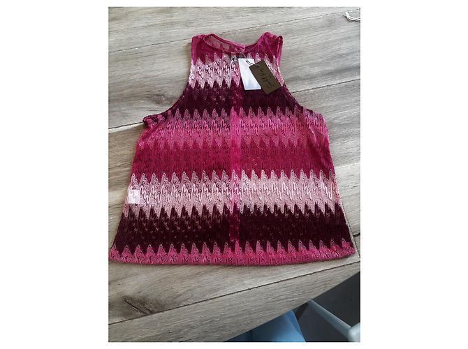 Autre Marque Top de encaje rosa y burdeos Multicolor - vista 3