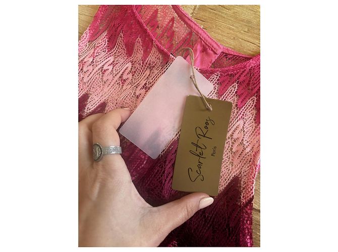 Autre Marque Top de encaje rosa y burdeos Multicolor - vista 4