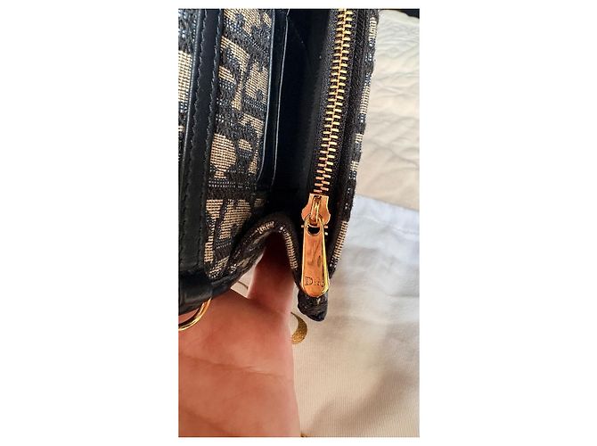Christian Dior Pochette 30 montaigne in jacquard Dior oblique Blu navy - vista 4