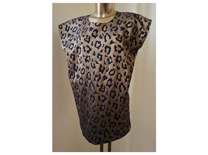 Autre Marque Top MOIMOI con estampado de leopardo Negro Dorado - vista 3