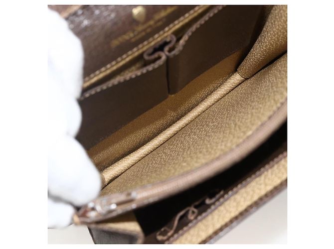 Borsa a Spalla Gucci GG Supreme Web Sherry Line PVC Beige Oro 145857 Auth BA11894 D'oro - vista 10