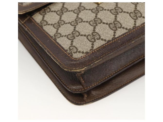 Borsa a Spalla Gucci GG Supreme Web Sherry Line PVC Beige Oro 145857 Auth BA11894 D'oro - vista 15