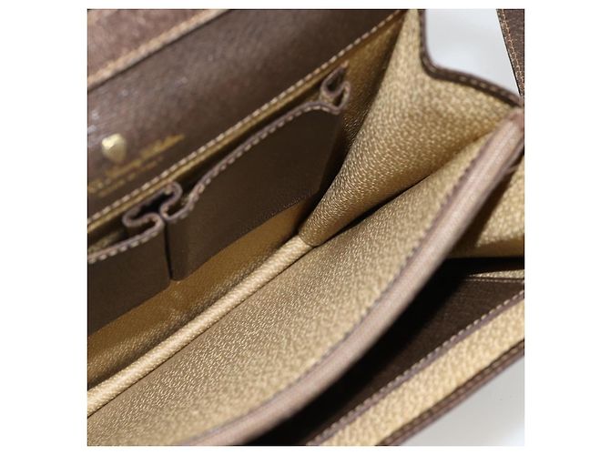 Borsa a Spalla Gucci GG Supreme Web Sherry Line PVC Beige Oro 145857 Auth BA11894 D'oro - vista 19