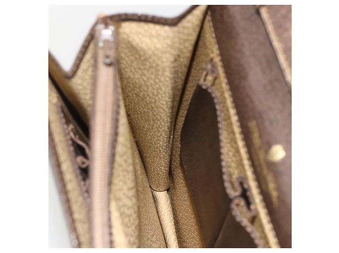 Borsa a Spalla Gucci GG Supreme Web Sherry Line PVC Beige Oro 145857 Auth BA11894 D'oro - vista 20