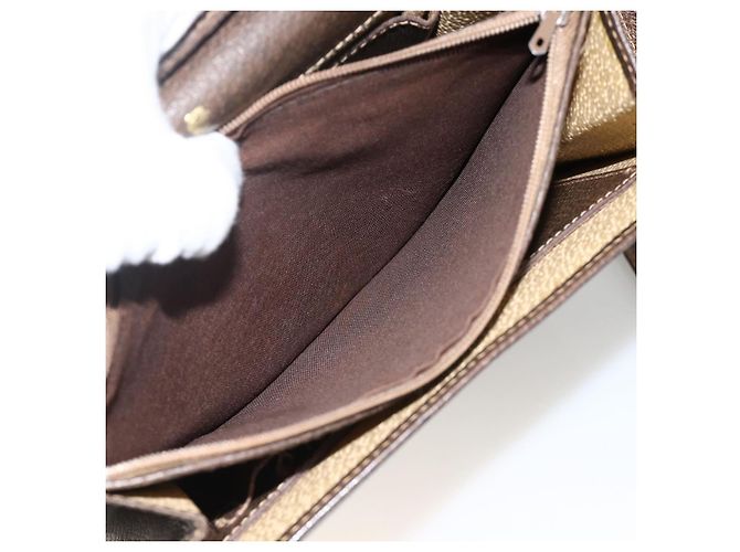 Borsa a Spalla Gucci GG Supreme Web Sherry Line PVC Beige Oro 145857 Auth BA11894 D'oro - vista 22