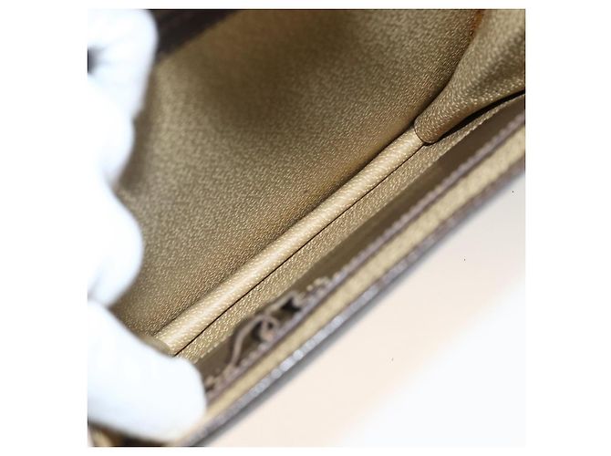 Borsa a Spalla Gucci GG Supreme Web Sherry Line PVC Beige Oro 145857 Auth BA11894 D'oro - vista 23