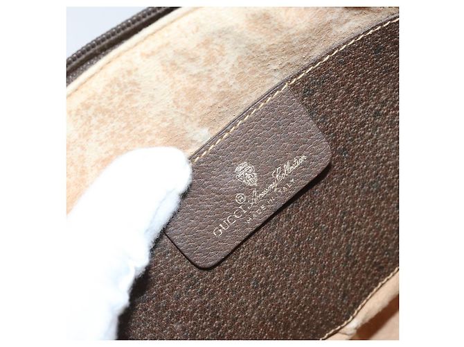 Borsa Sherry Line GG Supreme Web di GUCCI in PVC Beige e Oro 904 02 047 Auth ka3560 D'oro - vista 19