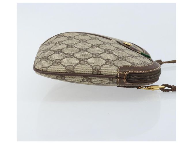 Borsa Sherry Line GG Supreme Web di GUCCI in PVC Beige e Oro 904 02 047 Auth ka3560 D'oro - vista 3