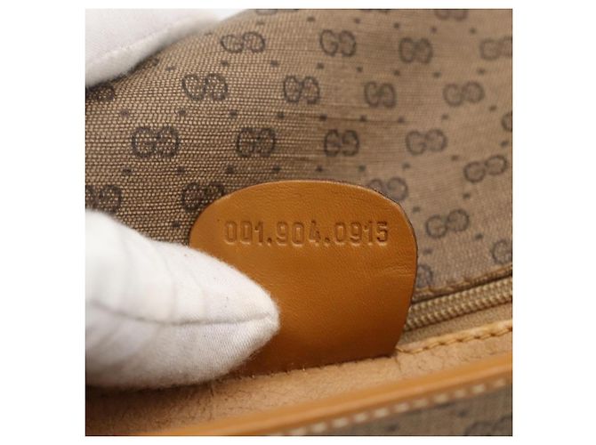 Gucci Borsa a Spalla Micro GG Supreme PVC Beige Oro 001 904 0915 Auth ka3456 D'oro - vista 12