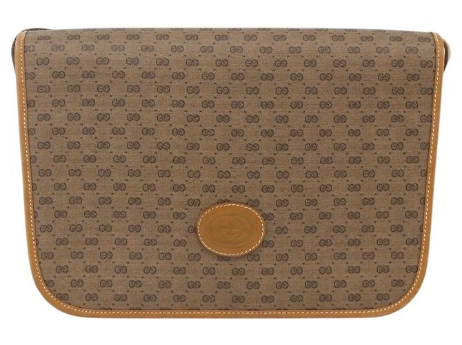 Gucci Borsa a Spalla Micro GG Supreme PVC Beige Oro 001 904 0915 Auth ka3456 D'oro - vista 13