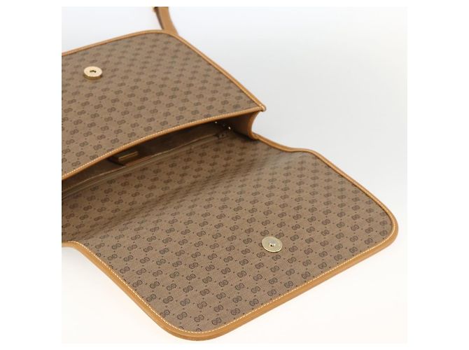 Gucci Borsa a Spalla Micro GG Supreme PVC Beige Oro 001 904 0915 Auth ka3456 D'oro - vista 17