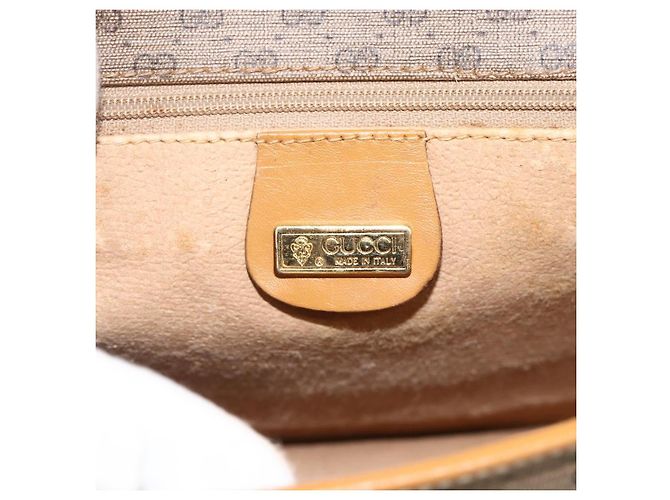 Gucci Borsa a Spalla Micro GG Supreme PVC Beige Oro 001 904 0915 Auth ka3456 D'oro - vista 18