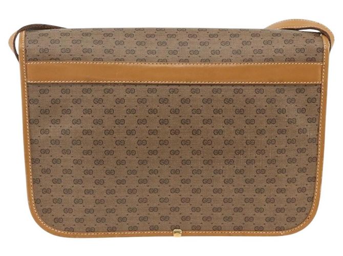 Gucci Borsa a Spalla Micro GG Supreme PVC Beige Oro 001 904 0915 Auth ka3456 D'oro - vista 2