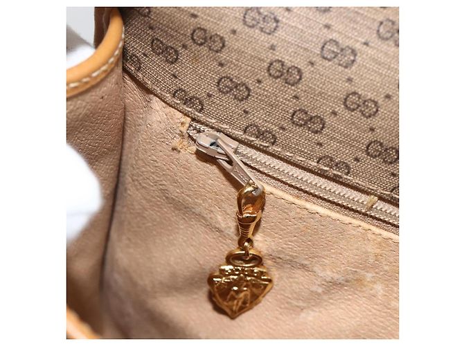 Gucci Borsa a Spalla Micro GG Supreme PVC Beige Oro 001 904 0915 Auth ka3456 D'oro - vista 21
