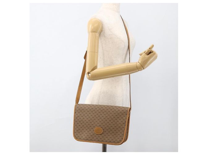 Gucci Borsa a Spalla Micro GG Supreme PVC Beige Oro 001 904 0915 Auth ka3456 D'oro - vista 22