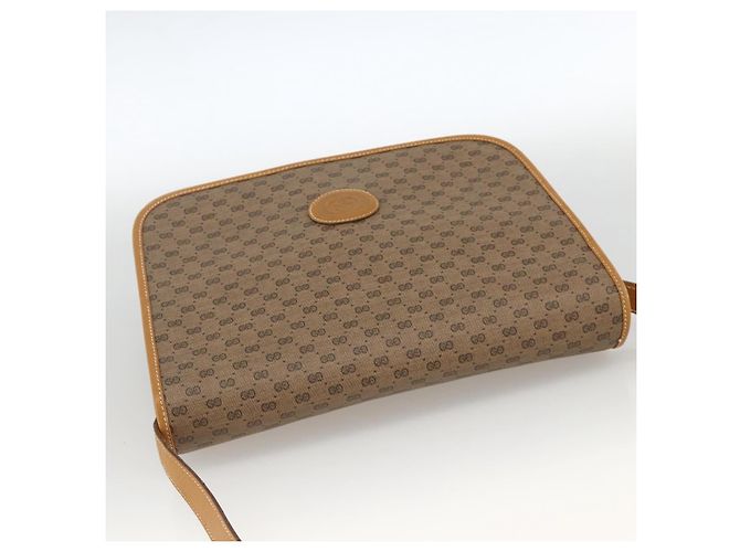 Gucci Borsa a Spalla Micro GG Supreme PVC Beige Oro 001 904 0915 Auth ka3456 D'oro - vista 6