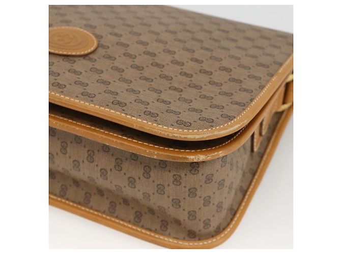 Gucci Borsa a Spalla Micro GG Supreme PVC Beige Oro 001 904 0915 Auth ka3456 D'oro - vista 9