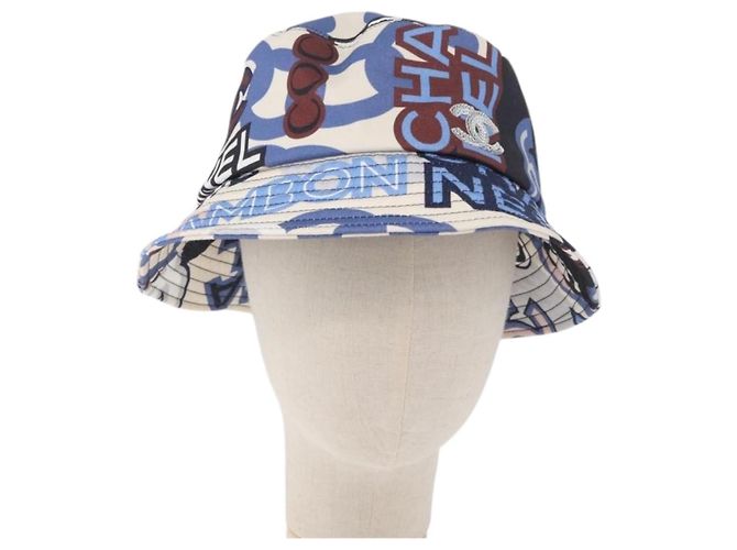 CHANEL Cappello in Cotone Bianco CC Auth YKZ930M - vista 2
