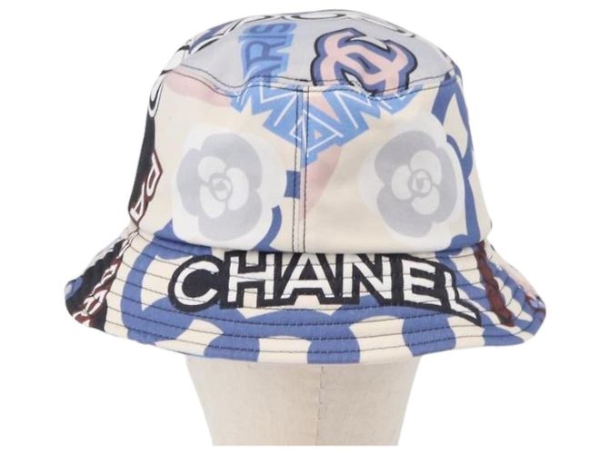 CHANEL Cappello in Cotone Bianco CC Auth YKZ930M - vista 3