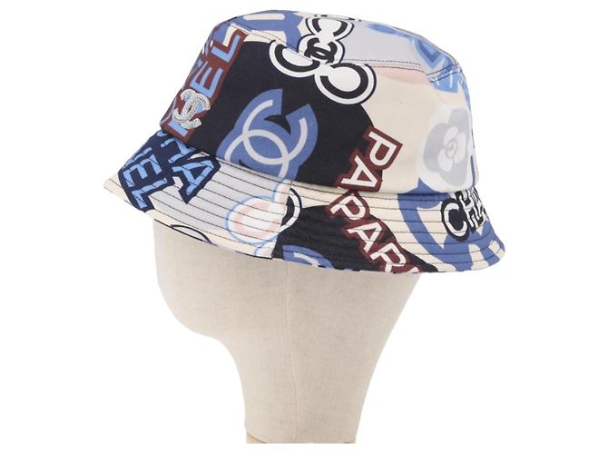 CHANEL Cappello in Cotone Bianco CC Auth YKZ930M - vista 4