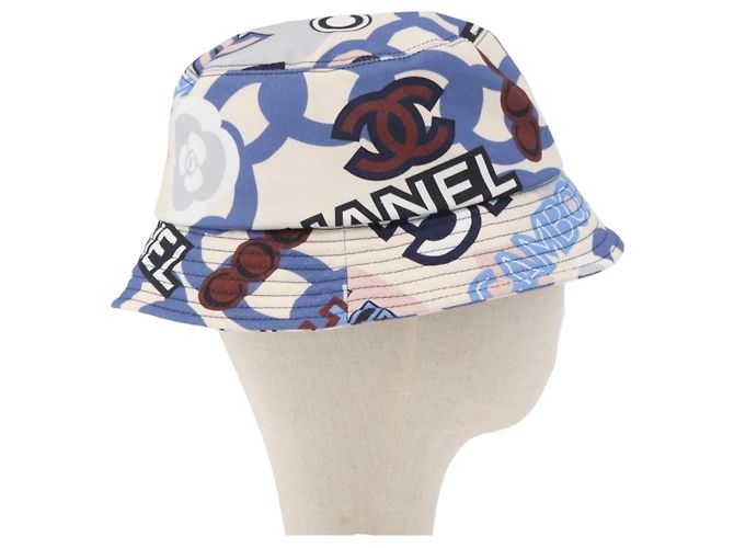 CHANEL Cappello in Cotone Bianco CC Auth YKZ930M - vista 5