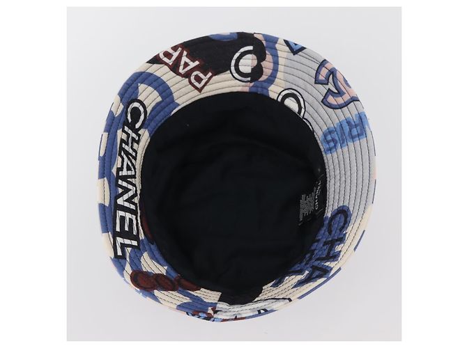 CHANEL Cappello in Cotone Bianco CC Auth YKZ930M - vista 8