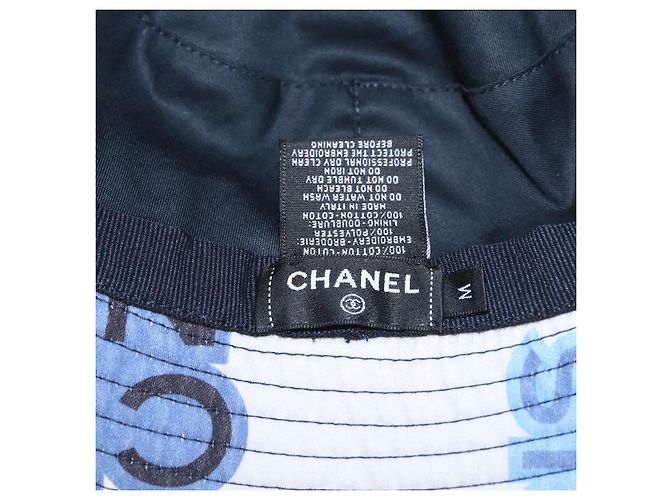 CHANEL Cappello in Cotone Bianco CC Auth YKZ930M - vista 9