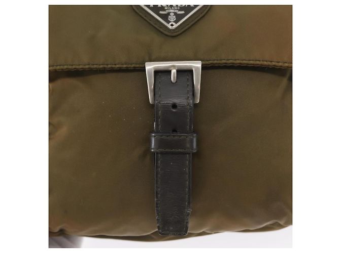 Borsa a Spalla PRADA Nylon Khaki Argento Autentica 174613 Cachi - vista 10