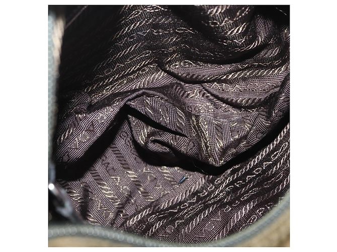 Borsa a Spalla PRADA Nylon Khaki Argento Autentica 174613 Cachi - vista 11