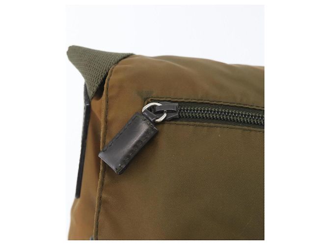 Borsa a Spalla PRADA Nylon Khaki Argento Autentica 174613 Cachi - vista 18
