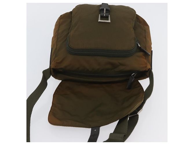 Borsa a Spalla PRADA Nylon Khaki Argento Autentica 174613 Cachi - vista 19