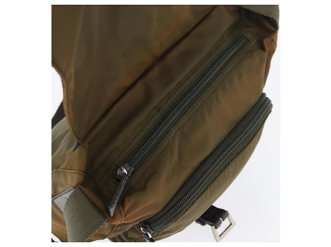 Borsa a Spalla PRADA Nylon Khaki Argento Autentica 174613 Cachi - vista 20