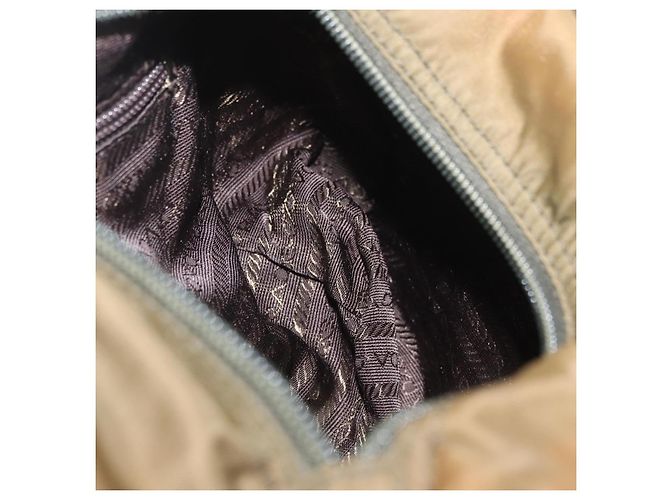 Borsa a Spalla PRADA Nylon Khaki Argento Autentica 174613 Cachi - vista 22
