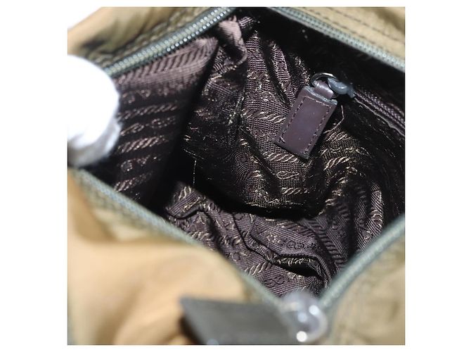 Borsa a Spalla PRADA Nylon Khaki Argento Autentica 174613 Cachi - vista 23