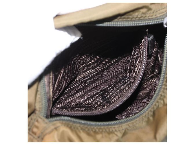 Borsa a Spalla PRADA Nylon Khaki Argento Autentica 174613 Cachi - vista 26