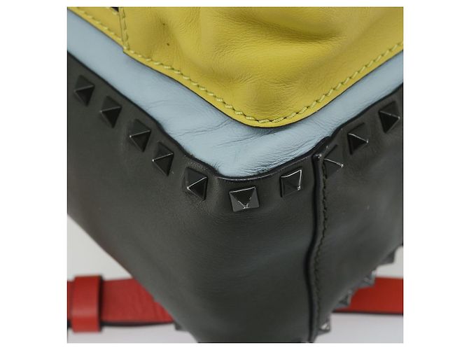 VALENTINO Backpack Leather Light Blue Gold Auth bs34124 Golden - view 16