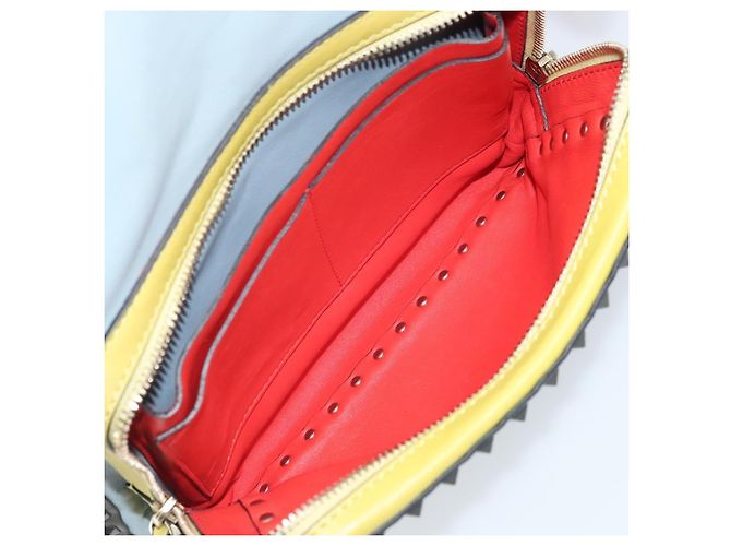 VALENTINO Backpack Leather Light Blue Gold Auth bs34124 Golden - view 25