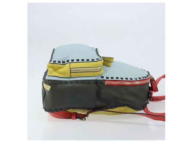 VALENTINO Backpack Leather Light Blue Gold Auth bs34124 Golden - view 3