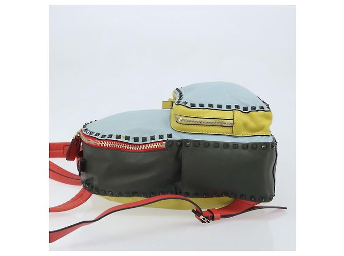 VALENTINO Backpack Leather Light Blue Gold Auth bs34124 Golden - view 4